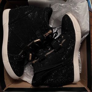 Sparkly wedge tennis shoes